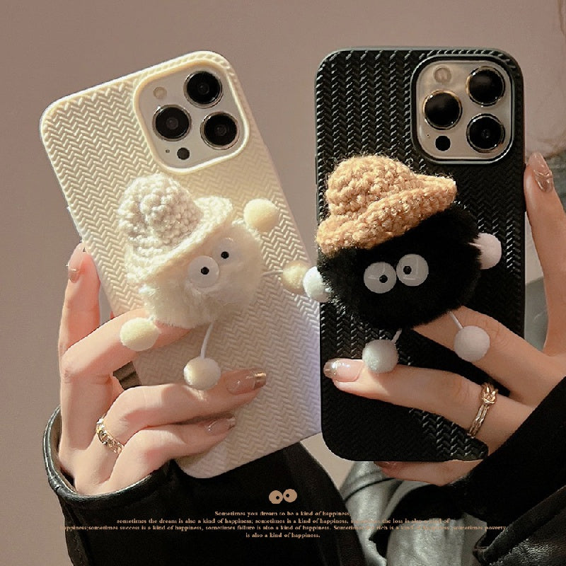 Braided Phone Case With Plush Ball