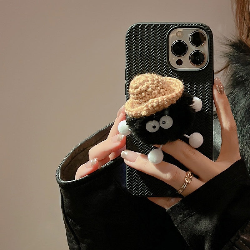 Braided Phone Case With Plush Ball