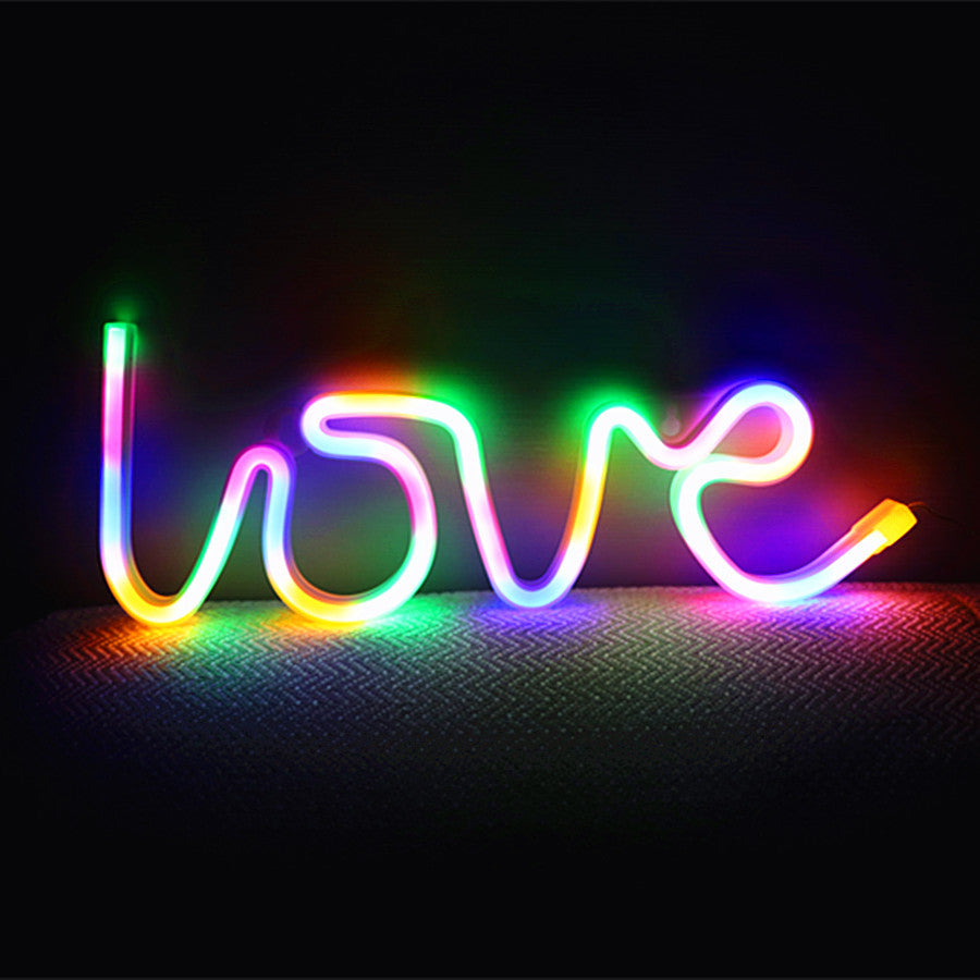 Love Neon Signs, Valentine's Day LED Festival Pink Love Neon Lights, Decor For Table, Desk, Indoors, Home Bedroom Decorations USB Charging & Battery