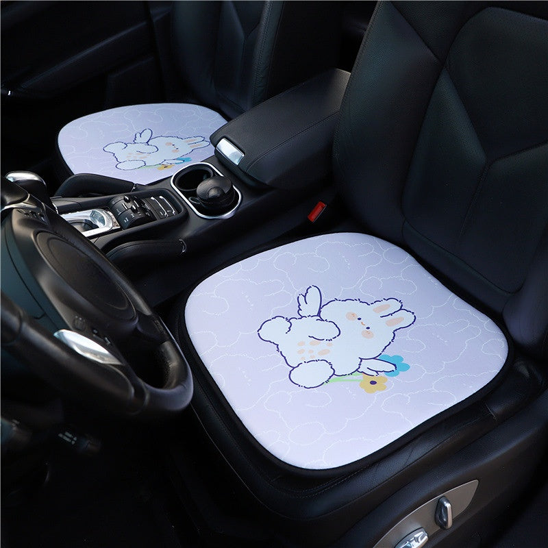 Car Seat Cushion Backrest, Purple Cartoon Rabbit Non-slip Breathable Cushion Car Seat Cover For Car Accessories