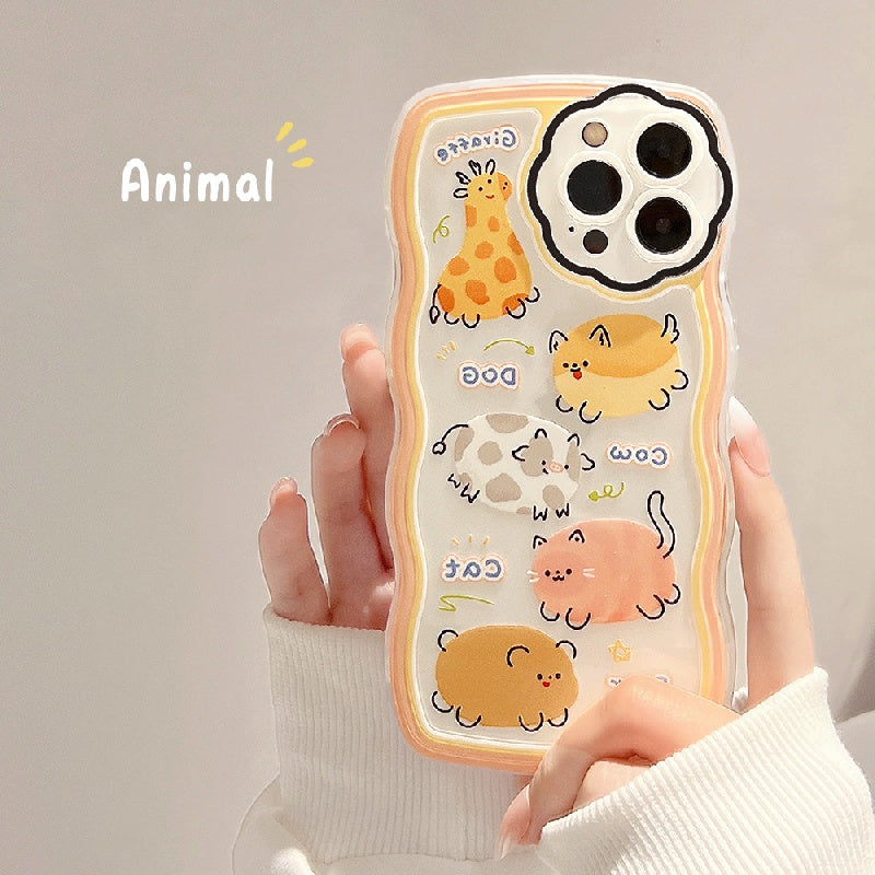 Cute Cartoon Fat Animals Pattern Phone Case