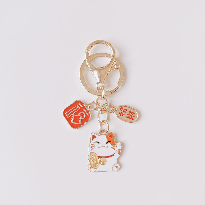 Cartoon Lucky Cat Good Luck Keychain