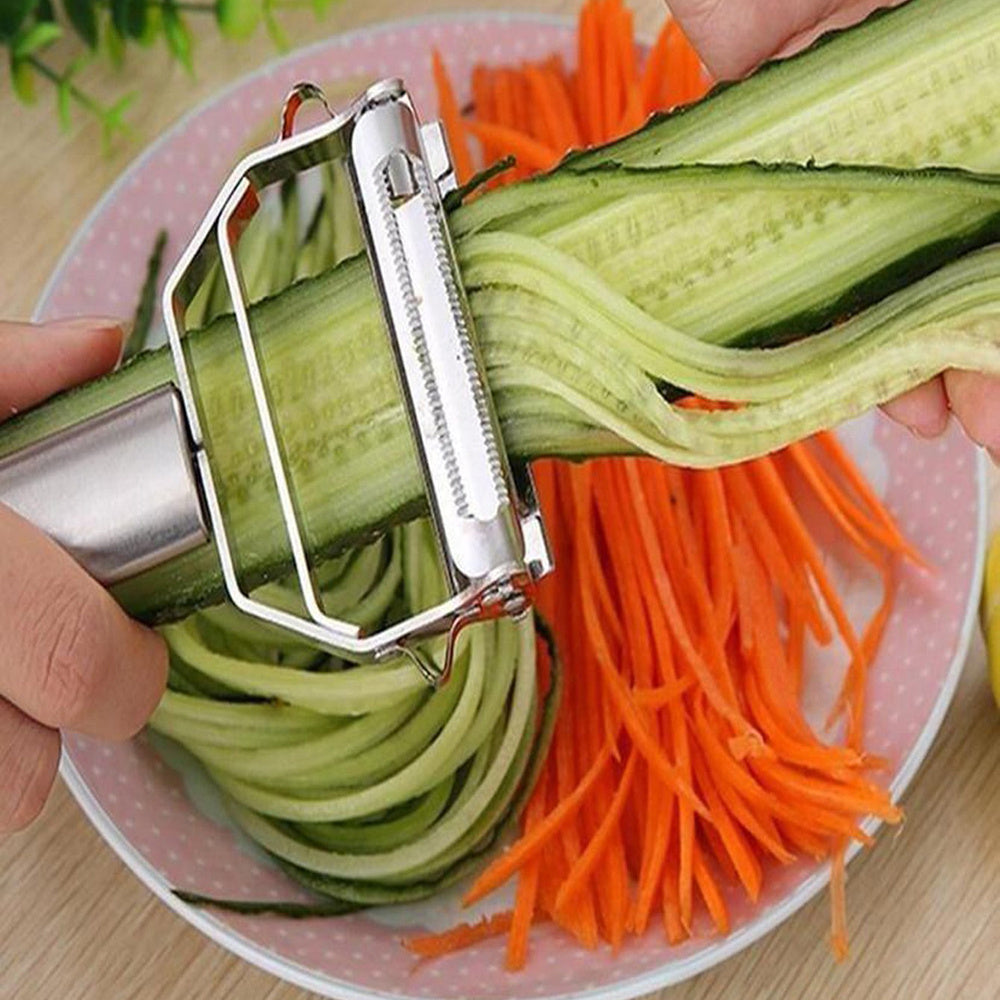 1pc 2 In 1 Fruit Parer, Stainless Steel Grater