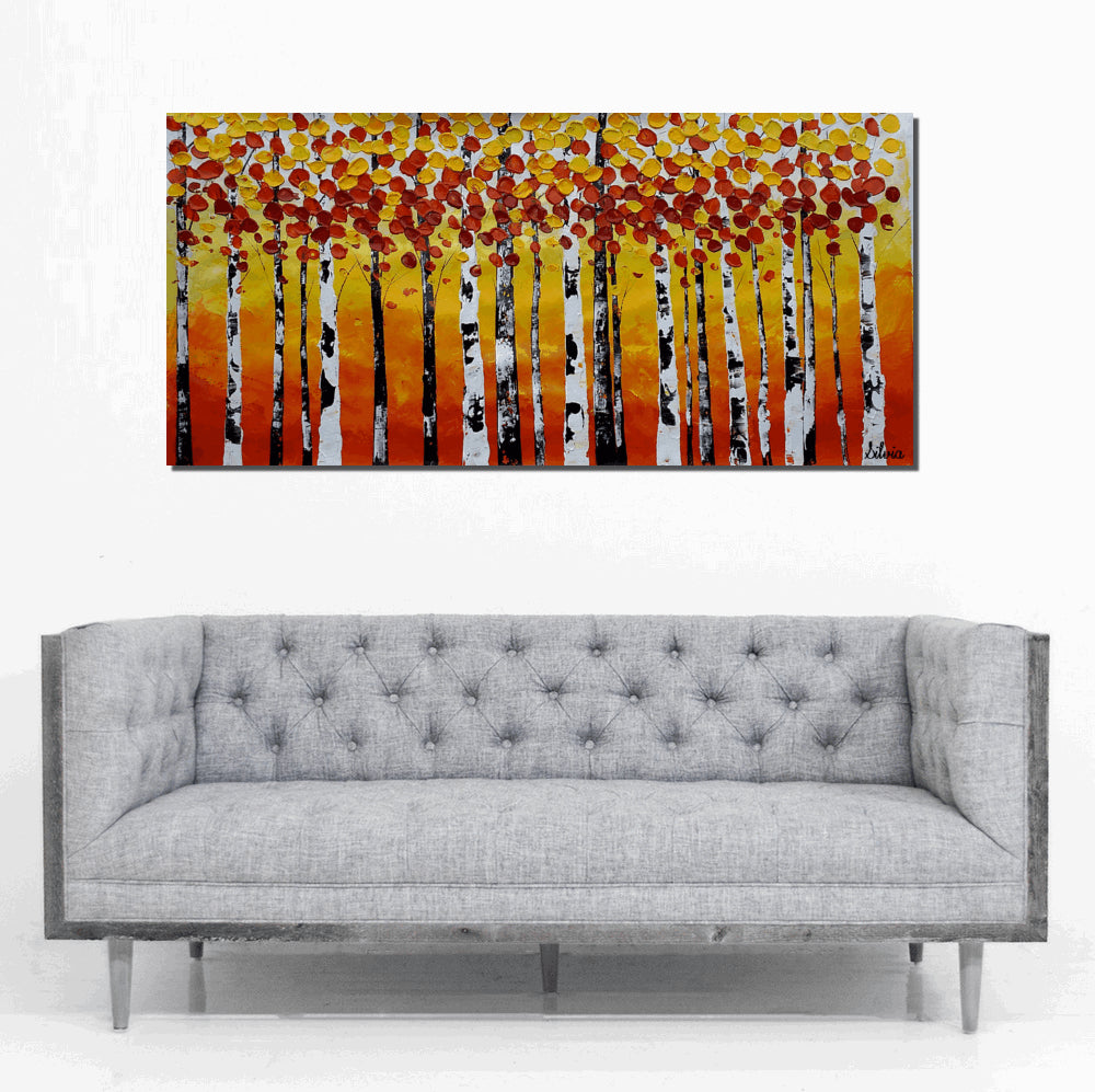 Large Painting, Oil Painting, Large Art, Wall Art, Canvas Painting, Wall Art, Abstract Art, Abstract Painting, Original Painting, Birch Tree