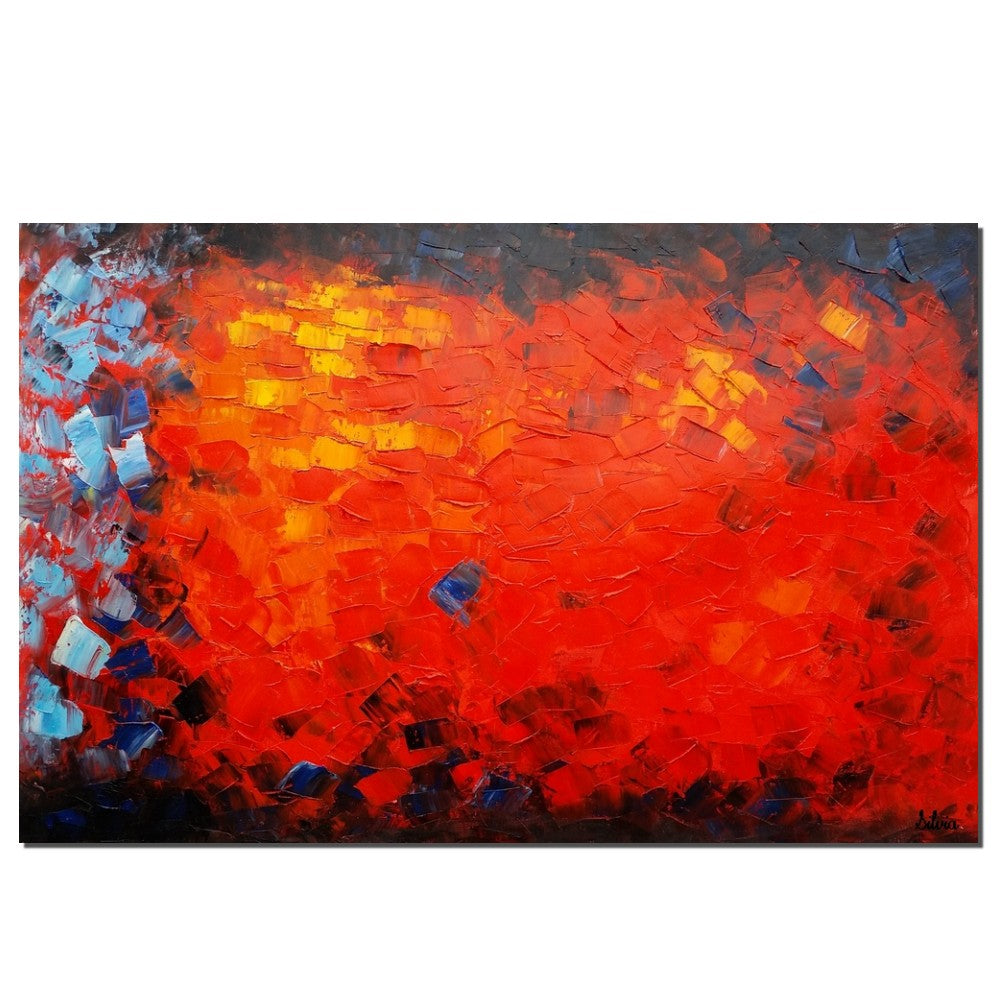 Red Color Painting, Landscape Painting, Abstract Painting, Canvas Art, Original Art, Wall Art, Large Art, Original Panting, Oil Painting