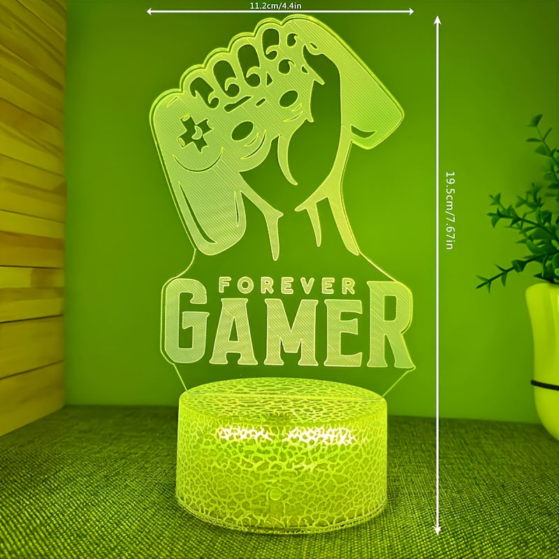 1 x 3D night light game GAMER mood table lamp with touch button