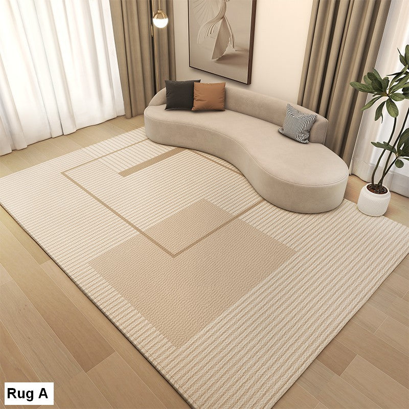 Contemporary Modern Rugs Next to Bed, Living Room Modern Rugs, Modern Rugs under Dining Room Table, Cream Color Carpets for Bedroom