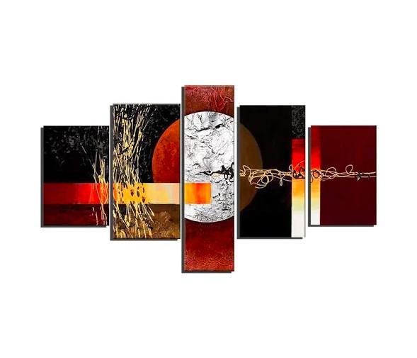 Multiple Wall Art Paintings, Red and Black Abstract Painting, Large Painting for Sale, Modern Abstract Paintings