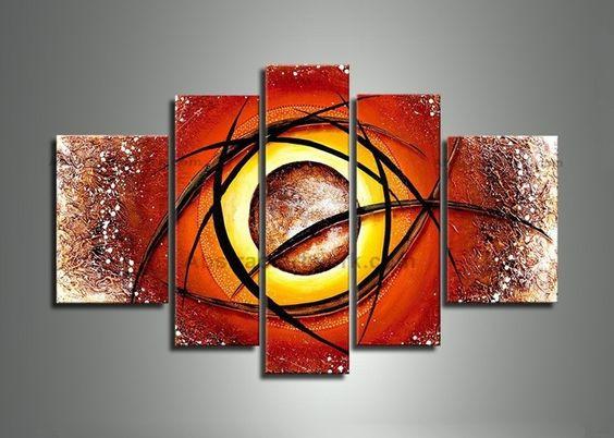 Large Modern Artwork, Abstract Painting for Sale, 5 Piece Canvas Wall Art, Living Room Canvas Painting, Heavy Texture Paintings