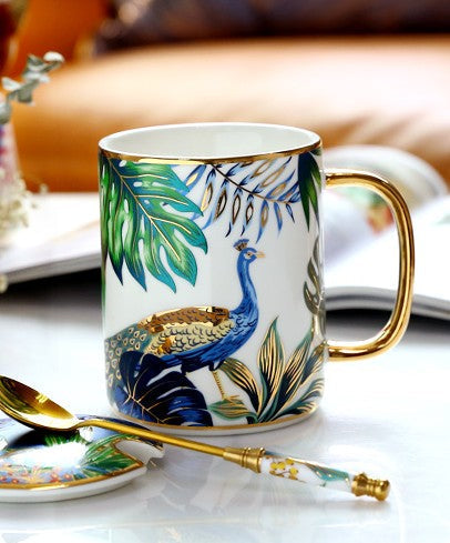 Modern Ceramic Mugs in Gift Box, Large Capacity Jungle Animal Porcelain Mugs, Creative Porcelain Cups, Large Ceramic Mugs for Office