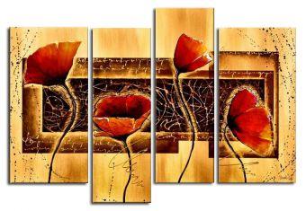 Flower Abstract Painting, Large Acrylic Painting, Flower Abstract Painting, Bedroom Wall Paintings, Heavy Texture Paintings