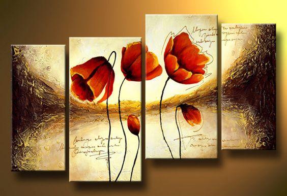 Flower Abstract Painting, Large Acrylic Painting, Flower Abstract Painting, Bedroom Wall Art Paintings, Buy Art Online