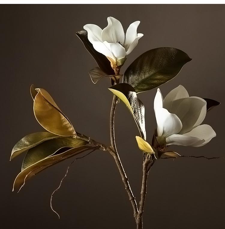 Large White Magnolias Artificial Flowers, Artificial Botany Plants, Magnolia Flower, Silk Flower Arrangement