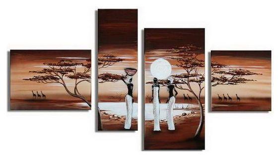 African Sunset Painting, African Painting, Living Room Wall Art, Canvas Art Painting, Landscape Canvas Paintings