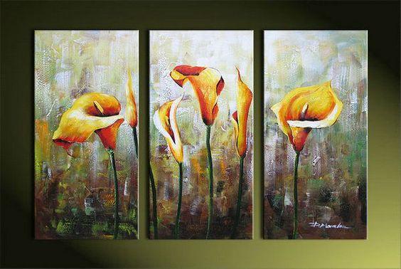 Modern Wall Art Painting, Calla Lily Flower Paintings, Acrylic Flower Art, Flower Painting Abstract