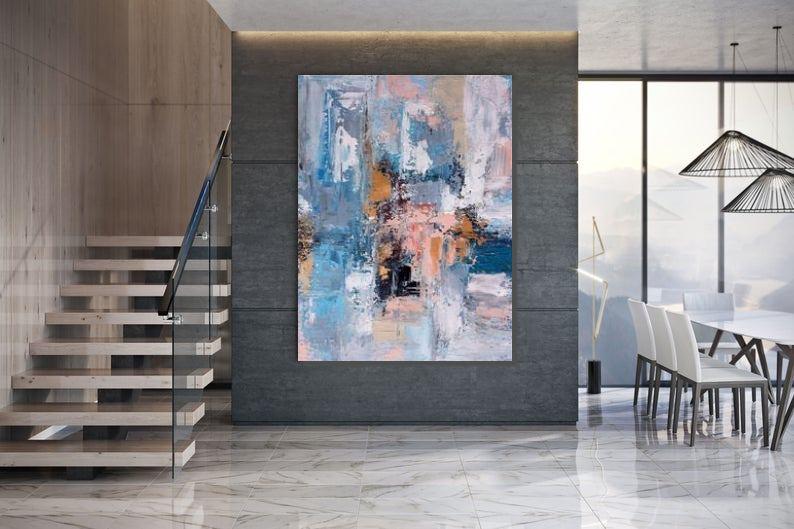 Modern Abstract Artwork, Large Acrylic Painting Behind Sofa, Huge Paintings for Bedroom, Hand Painted Wall Art Painting