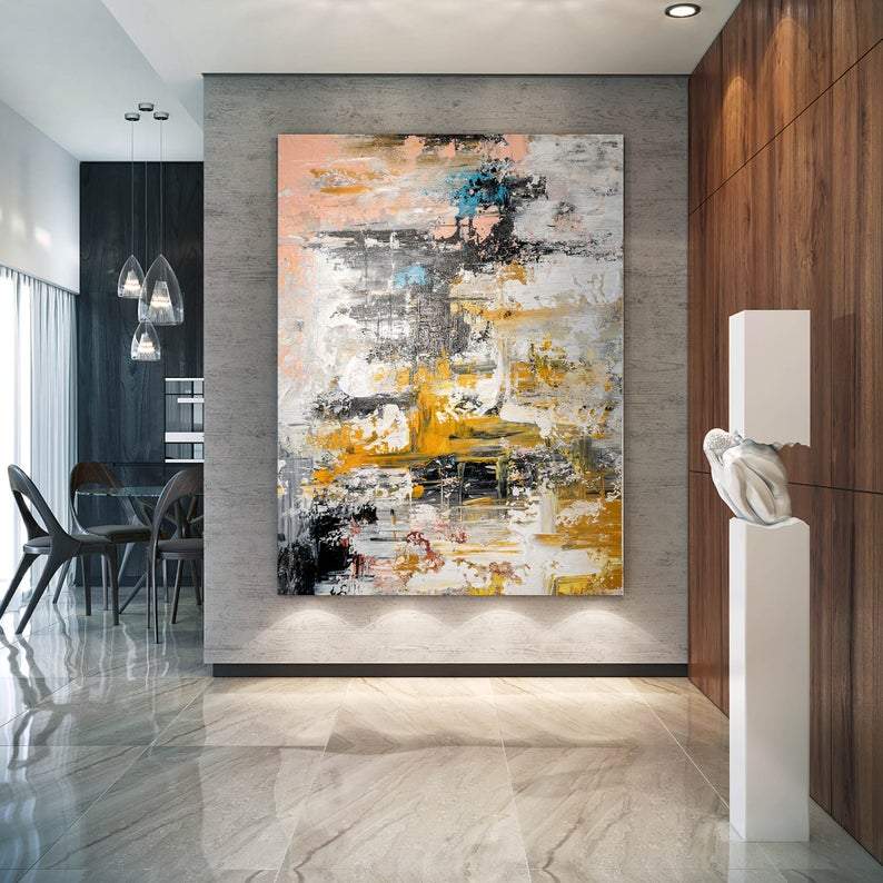 Modern Abstract Art, Hand Painted Acrylic Painting, Huge Abstract Painting, Extra Large Paintings for Living Room