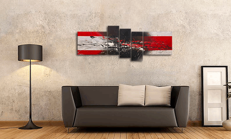 Large Paintings for Living Room, Abstract Acrylic Painting, Simple Modern Art, 5 Piece Wall Painting, Modern Wall Art Paintings