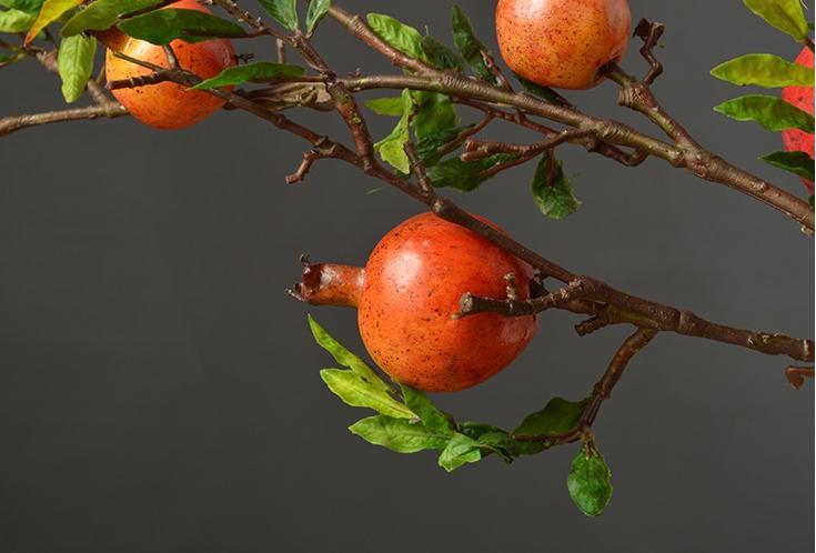 Rustic Artificial Large Pomegranate Fruit, Stem 36" Tall, Flower Arrangement