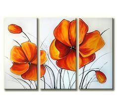 Dining Room Wall Art Painting, Acrylic Flower Paintings, Flower Painting Abstract, Flower Artwork