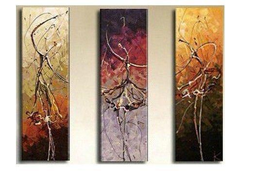 Simple Canvas Painting, Abstract Modern Painting, Ballet Dancer Painting, Bedroom Wall Art Paintings, Acrylic Painting on Canvas, 3 Piece Wall Art