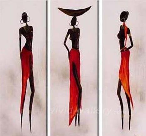 African Woman Painting, Canvas Painting, Abstract Art, Abstract Painting, Acrylic Art, 3 Piece Wall Art