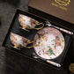 Unique Tea Cup and Saucer in Gift Box, Lovely Birds Ceramic Cups, Elegant Ceramic Coffee Cups, Afternoon Bone China Porcelain Tea Cup Set