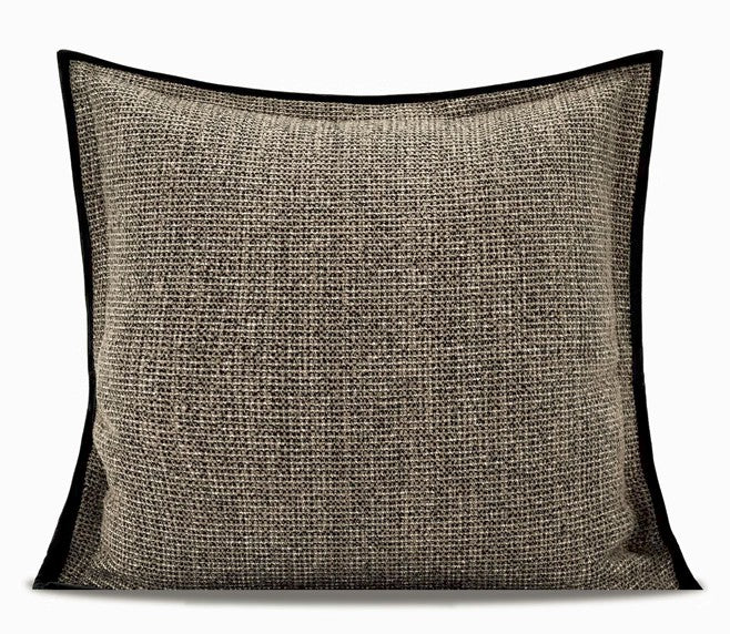 Large Grey Black Decorative Throw Pillows, Contemporary Square Modern Throw Pillows for Couch, Large Modern Sofa Pillows, Simple Throw Pillow for Interior Design