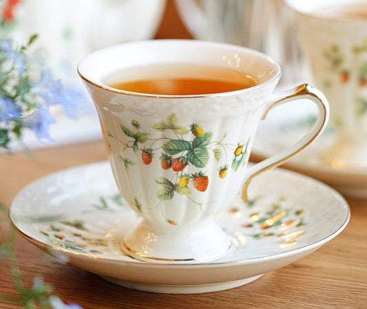 Beautiful British Tea Cups, Elegant Bone China Porcelain Tea Cup Set, Traditional English Tea Cups and Saucers, Unique Ceramic Coffee Cups