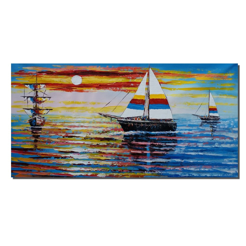 Seascape Painting, Wall Art, Abstract Art, Oil Painting, Sail Boat Painting, Painting, Abstract Painting, Large Art, Canvas Art, Wall Art