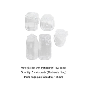 20pcs/set Transparent Dried Flower Page Clips Bookmark Stickers Set ktclubs.com