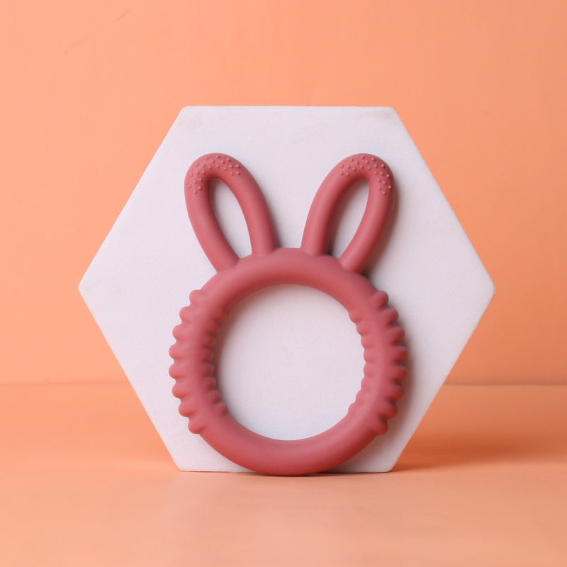 Baby Silicone Teether 2022 New Product Rabbit Ears Chewing Gum Molar Stick Baby Teething Toy Bracelet