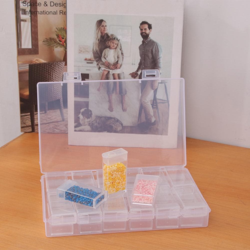 24 Grids Divided Diamond Painting Storage Box Plastic Rhinestone Organizer ktclubs.com