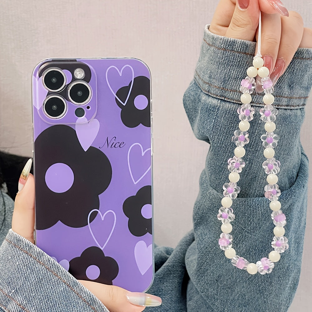 Purple Star Series Mobile Phone Case With Bracelet