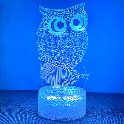 3D Night Light, Owl Shape, USB Atmosphere Desk Lamp, Bedroom Decoration, Gift For Children