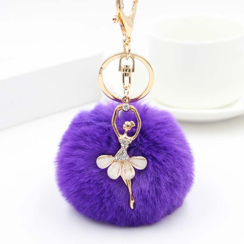 Cute Rhinestone Little Angel Car Keychain