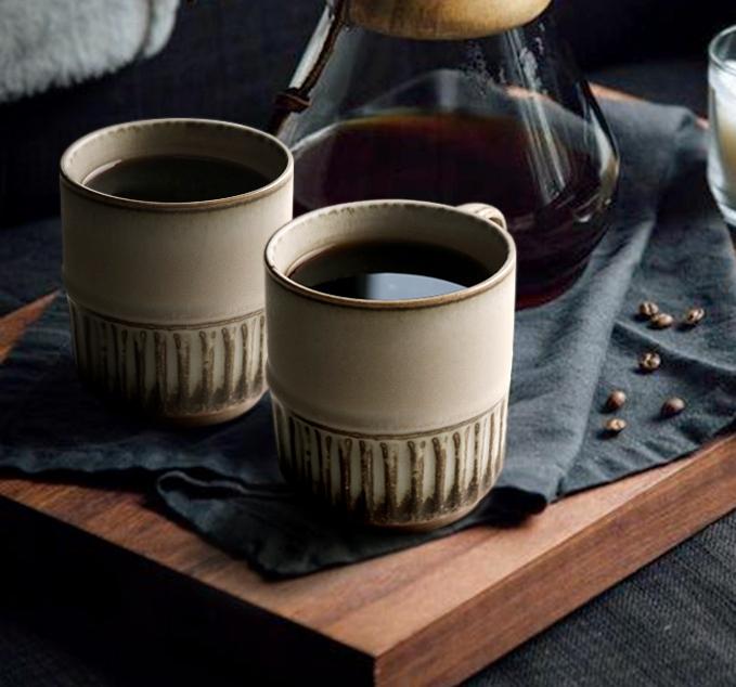Elegant Porcelain Coffee Cups, Large Capacity Coffee Cup, Handmade Ceramic Coffee Mug, Large Pottery Coffee Cup, Large Tea Cup