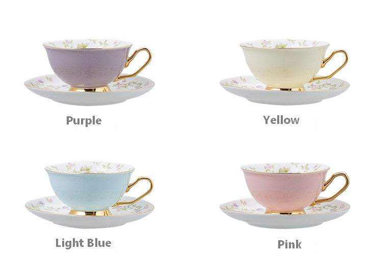 Elegant Ceramic Coffee Cups, Beautiful British Tea Cups, Unique Afternoon Tea Cups and Saucers in Gift Box, Royal Bone China Porcelain Tea Cup Set