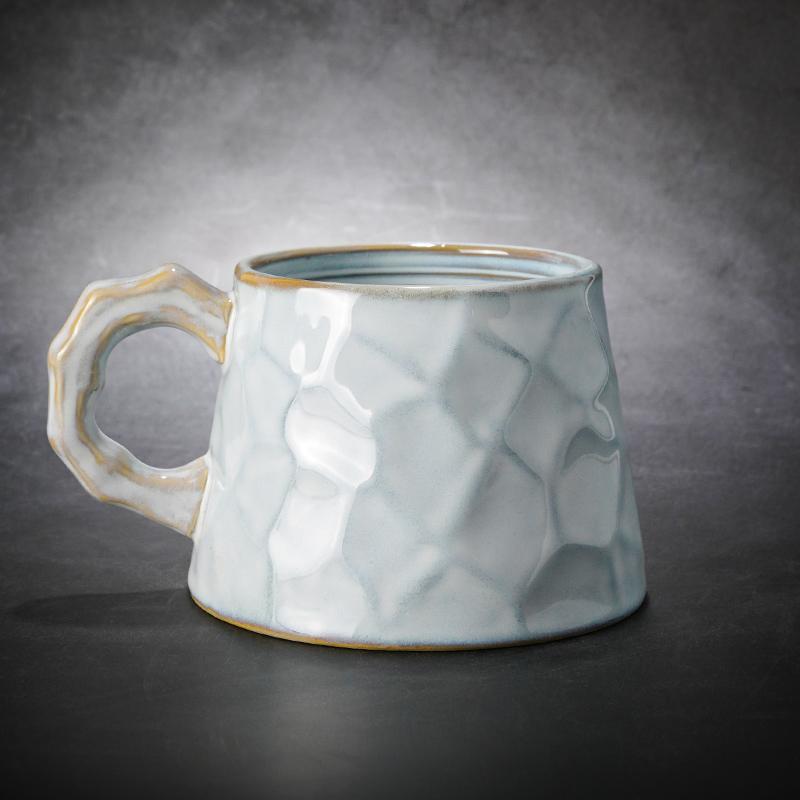 Large Capacity Coffee Cups, Large Tea Cup, Large Pottery Coffee Cup, White Ceramic Coffee Mug, Black Coffee Cup