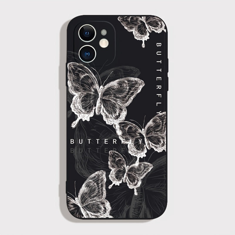 Black And White Line Bow Mobile Phone Case