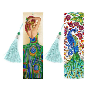 2pcs 5D Special Shape Diamond Painting Bookmark Mosaic Leather Page-Marker ktclubs.com