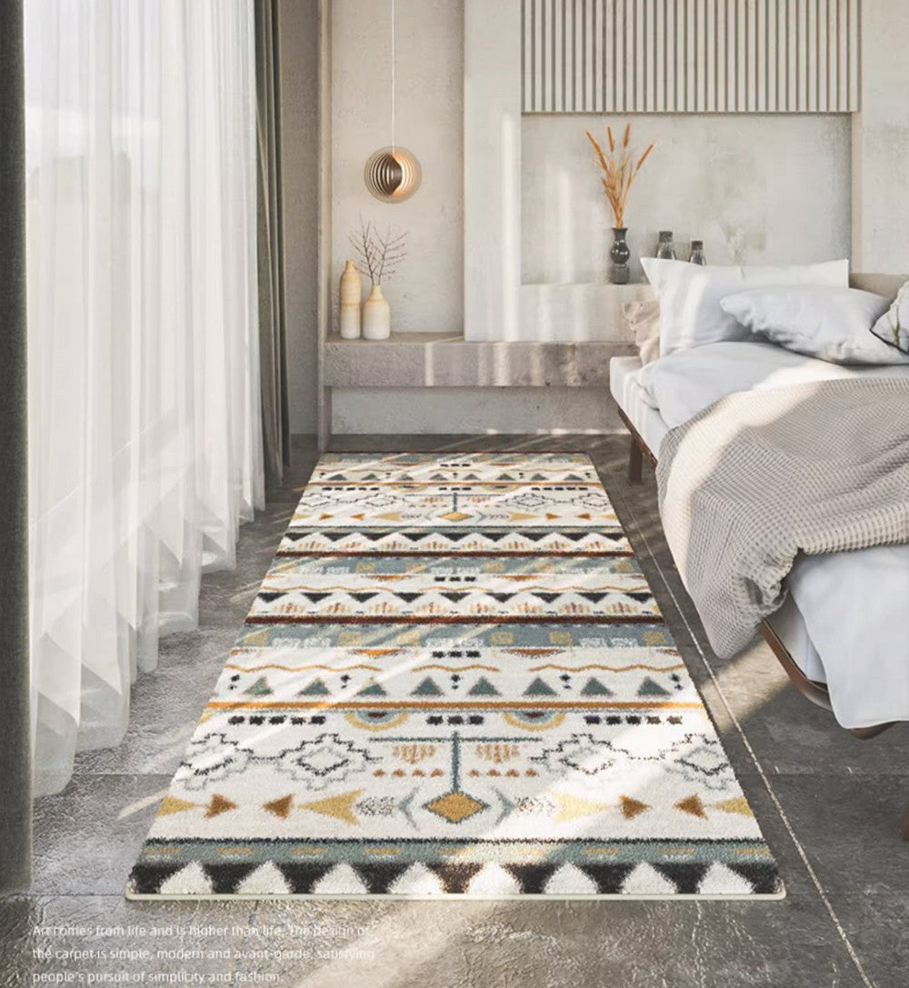 Simple Geometric Runner Rugs for Hallway, Contemporary Runner Rugs Next to Bed, Modern Runner Rugs for Entryway, Modern Rugs for Dining Room