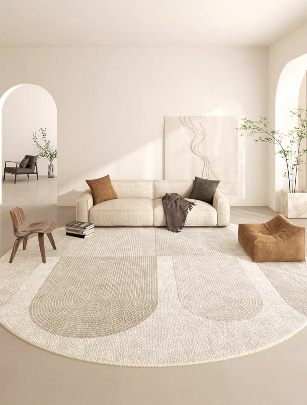 Contemporary Area Rugs, Abstract Modern Area Rugs under Coffee Table, Round Area Rugs, Modern Rugs in Bedroom, Dining Room Area Rug