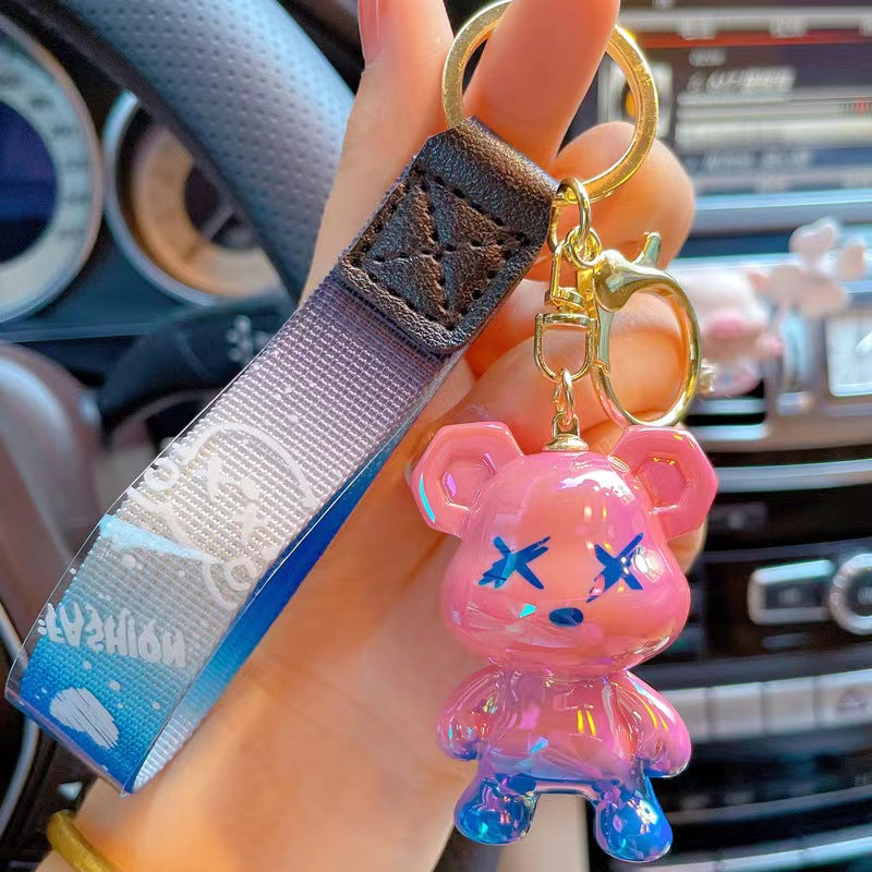 Cute Keychain Gift -  Backpack Charms Couple Cartoon Bears Boy Girl Bag Keychains Women Men Car Key Ring