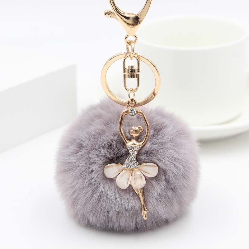 Cute Rhinestone Little Angel Car Keychain