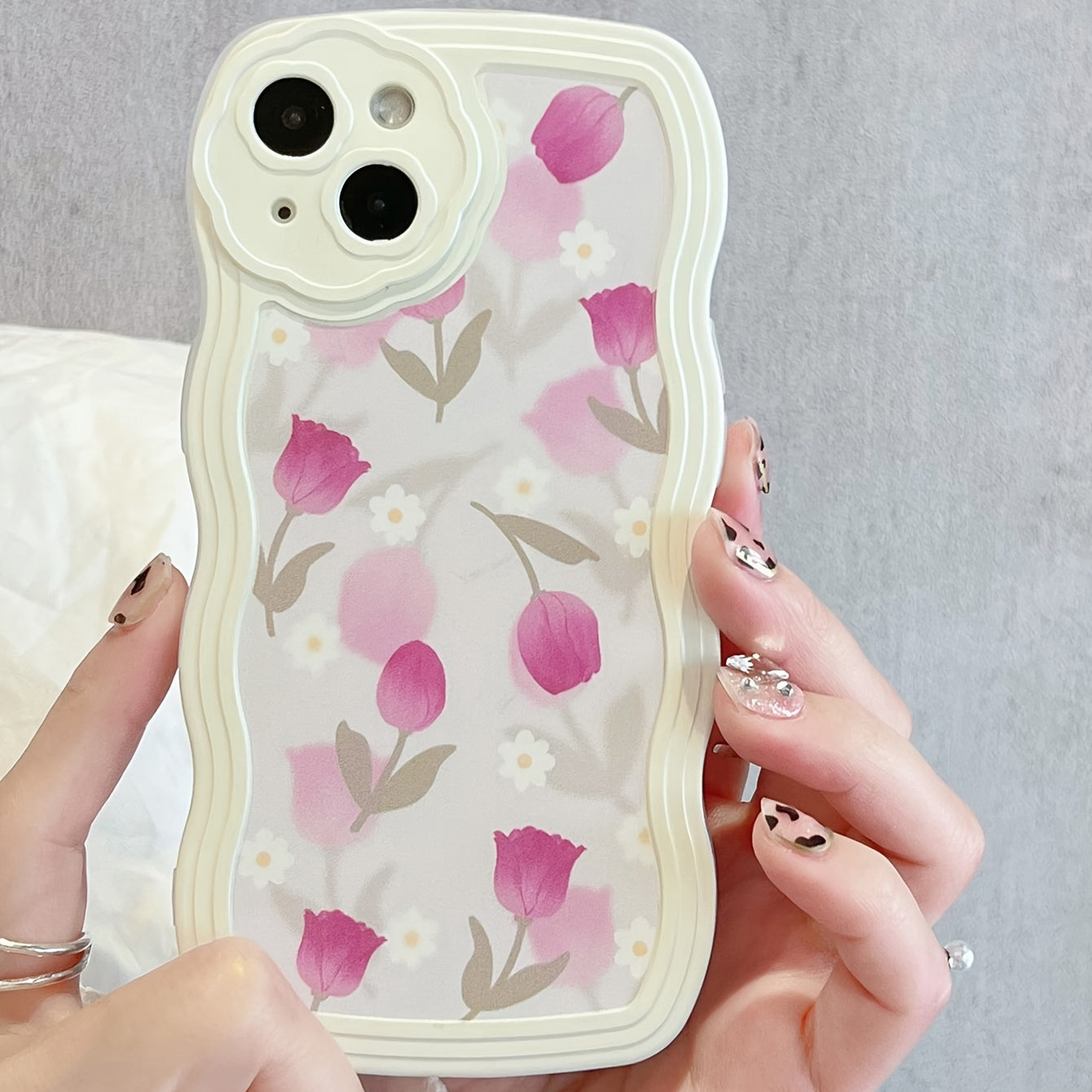 Flowers Blossom Print Wavey Mobile Phone Protective Case