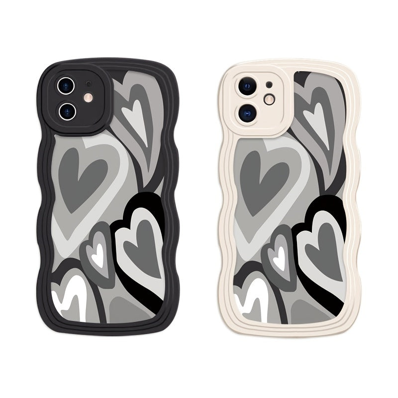 New Minimalist Style Heart-shaped Wave Edge Anti-drop Anti-fingerprint Phone Case