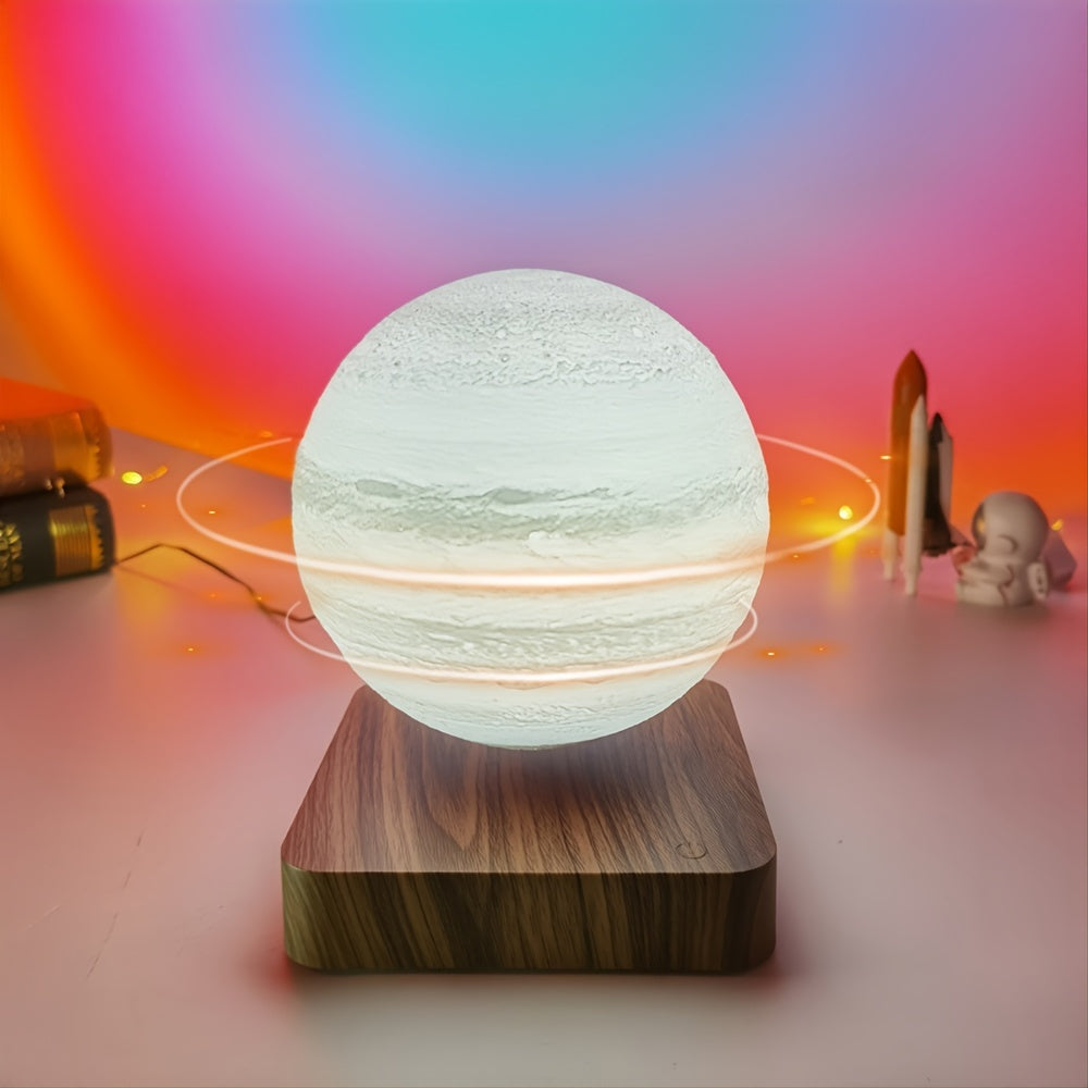 1pc Levitating Moon Lamp LED Moon Night Light Magnetic Levitation 3D Printing Moon Lamps With Remote Control For Home Room Desk Decor