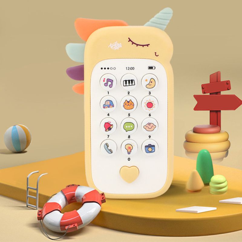 Baby Phone Toy Music Sound Telephone Sleeping Toys With Teether Simulation Phone Kids Infant Early Educational Toy,  Gifts For Kids