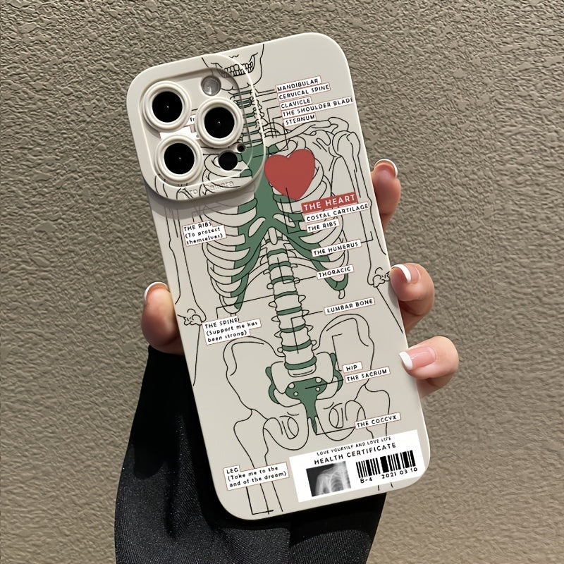 Cool Skull & Heart Silicone Soft Anti Drop Phone Case